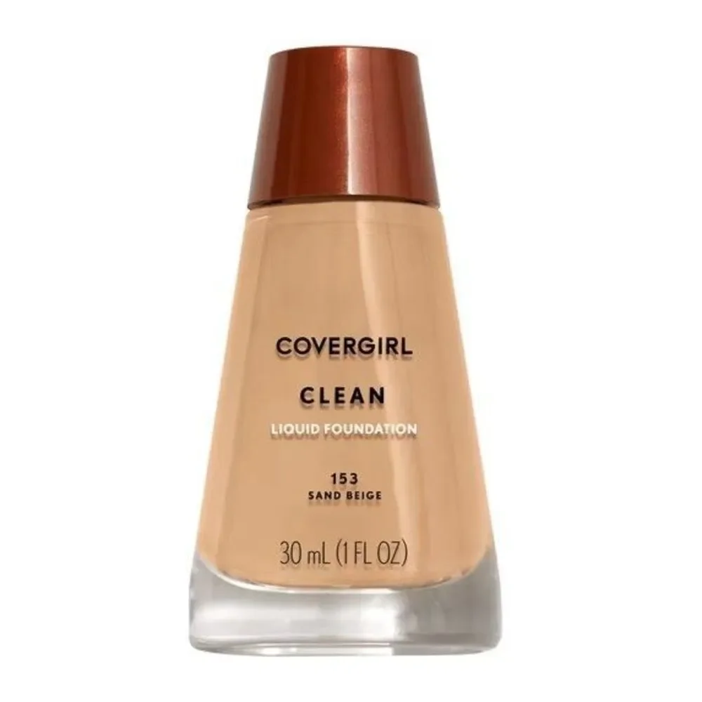 2 Covergirl Clean Liquid Foundation 153 SAND BEIGE For Normal Skin Discontinued